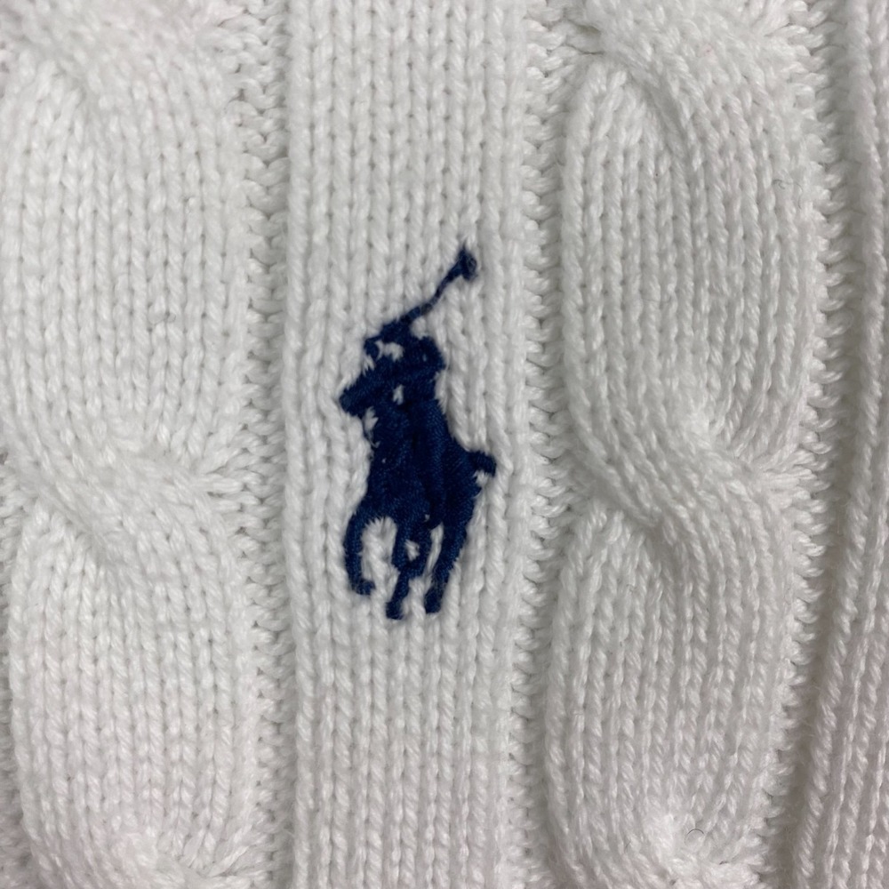 Polo Ralph Lauren Womens Cable Knit Short Sleeve Sweater White XS Preppy pony - Picture 4 of 16